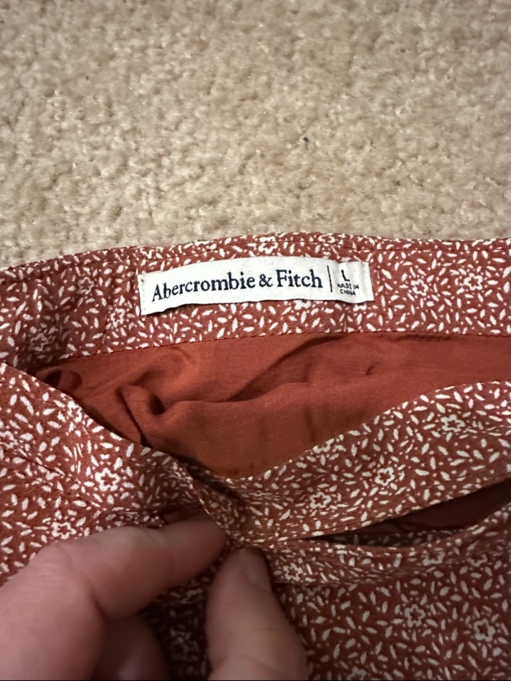 Abercrombie & Fitch Rust Floral Faux Wrap Midi Skirt - Picture 2 of 11